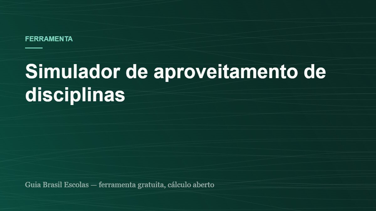 Capa da ferramenta: Simulador de aproveitamento de disciplinas