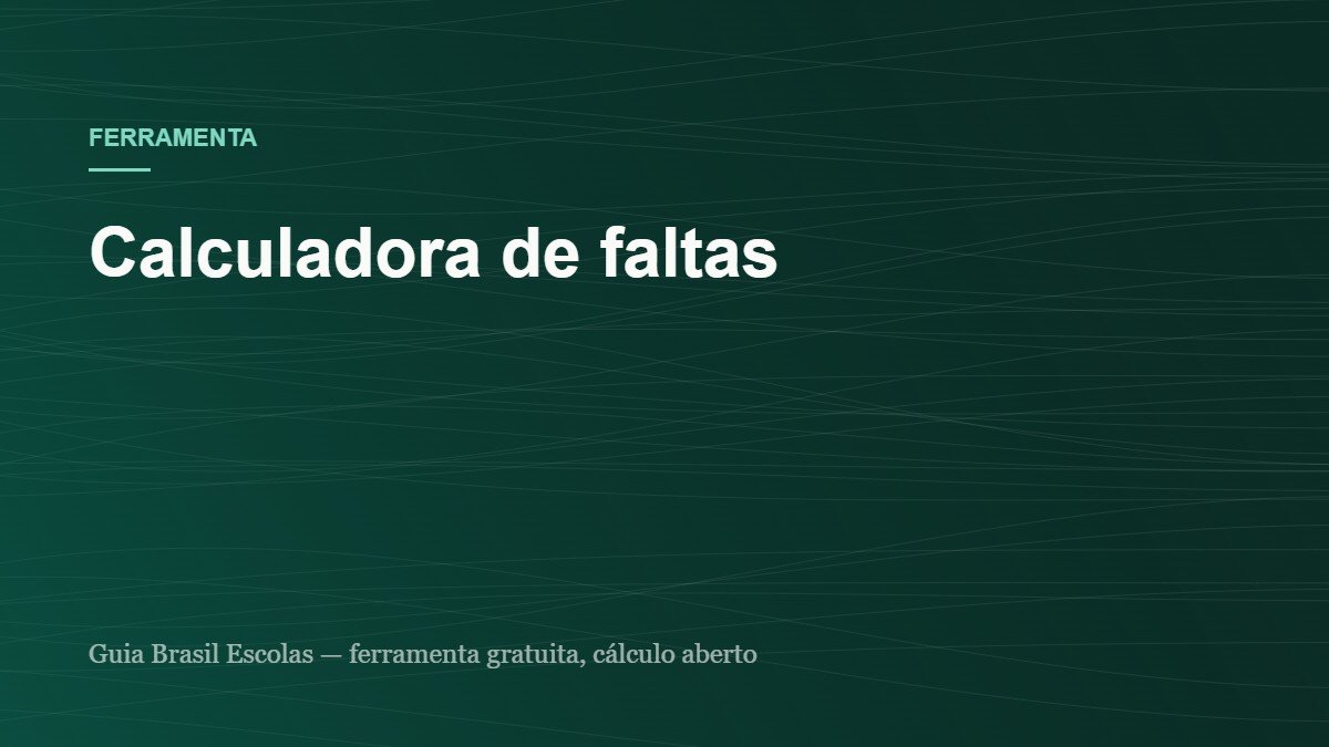 Capa da ferramenta: Calculadora de faltas