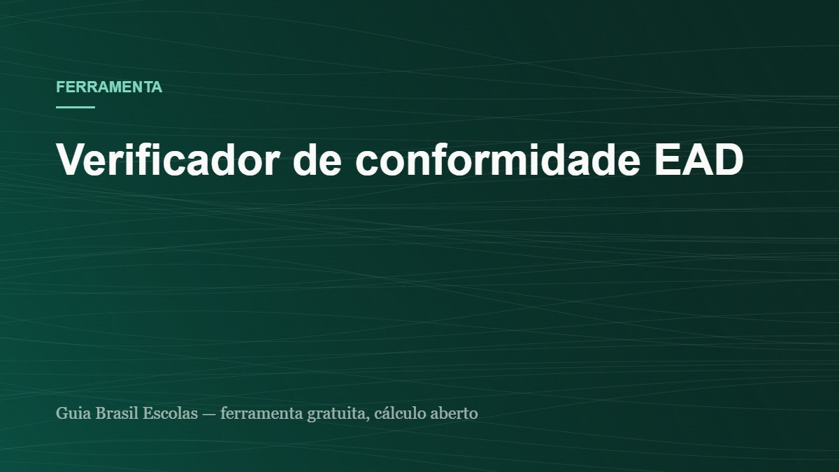 Capa da ferramenta: Verificador de conformidade EAD