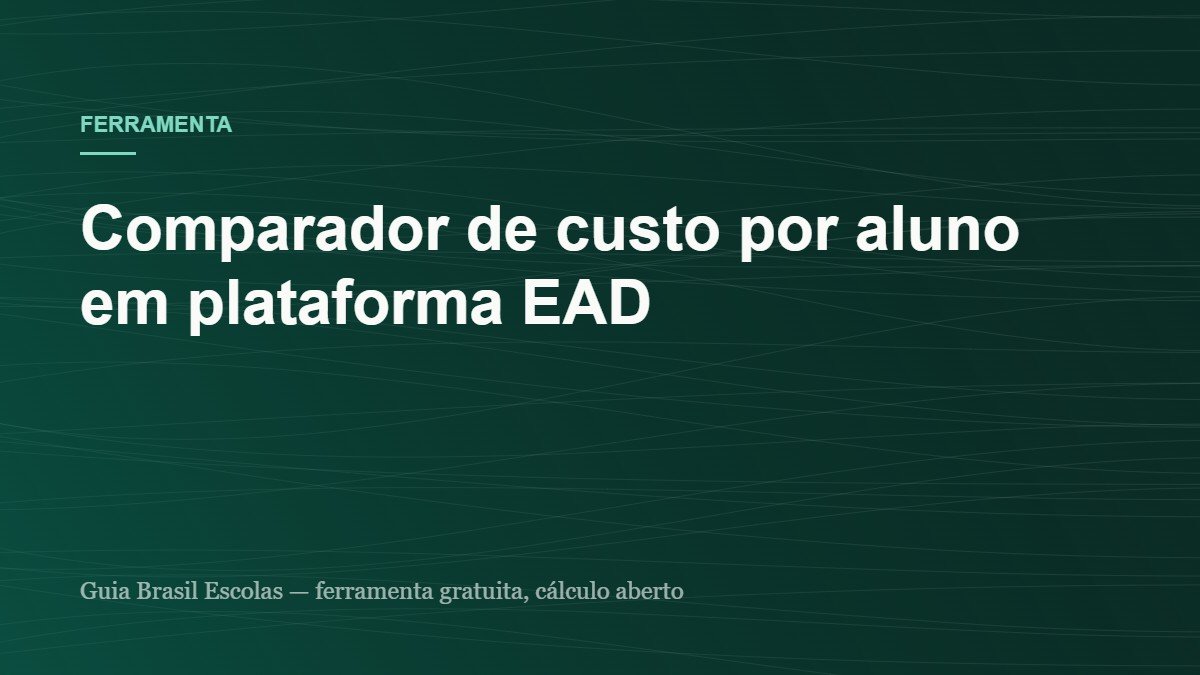 Capa da ferramenta: Comparador de custo por aluno em plataforma EAD