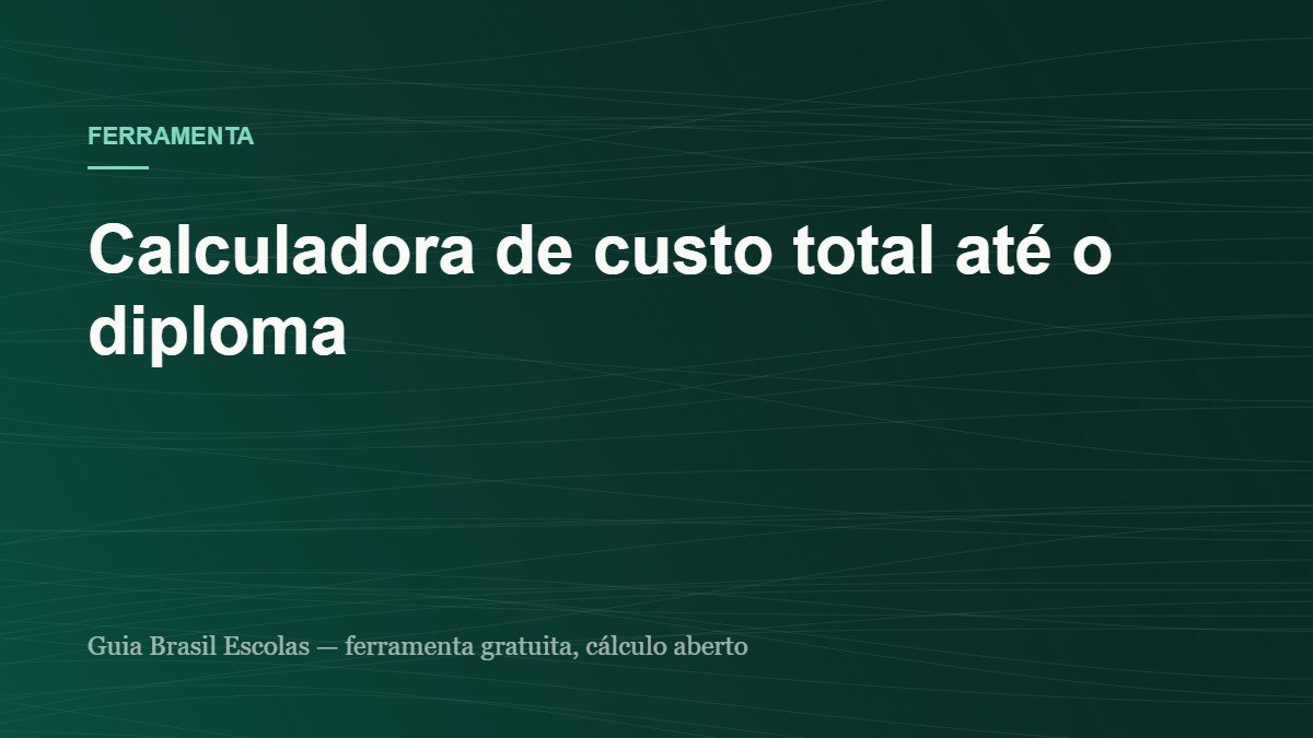 Capa da ferramenta: Calculadora de custo total até o diploma