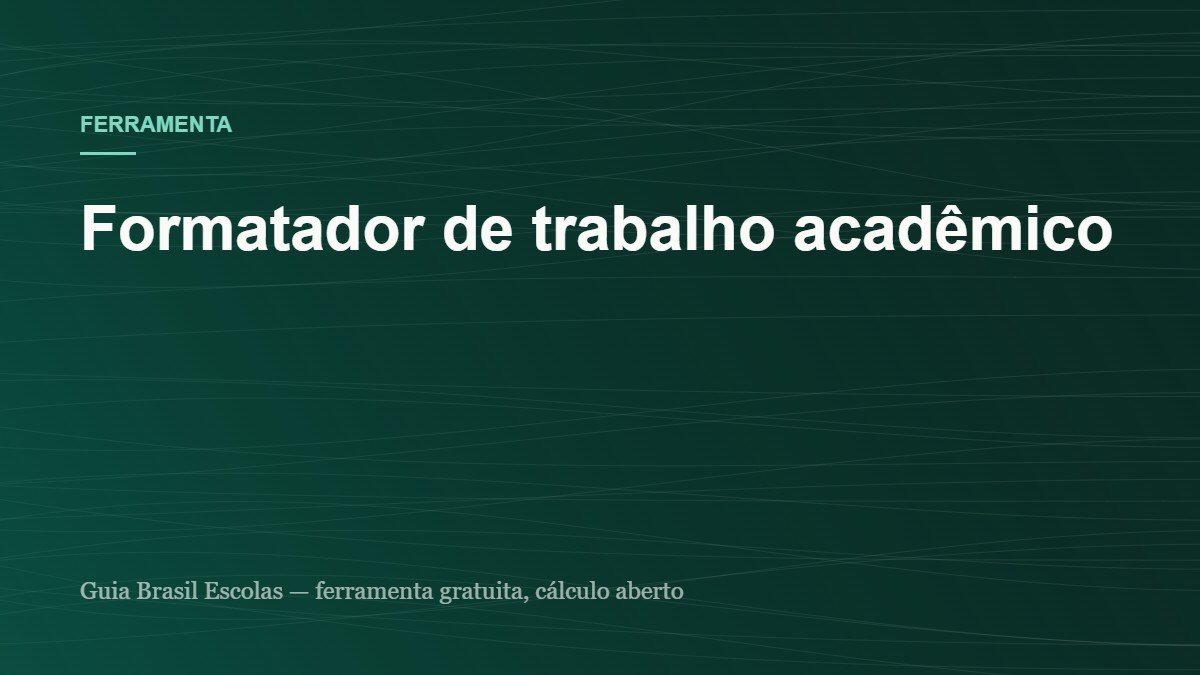 Capa da ferramenta: Formatador de trabalho acadêmico
