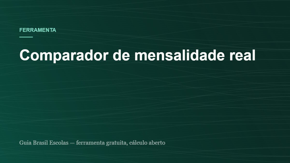 Capa da ferramenta: Comparador de mensalidade real