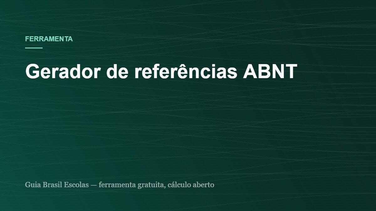 Capa da ferramenta: Gerador de referências ABNT