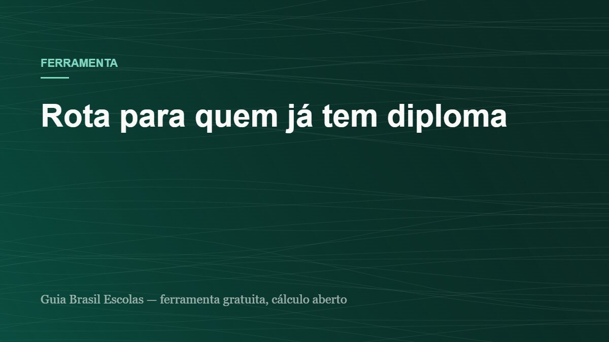 Capa da ferramenta: Rota para quem já tem diploma